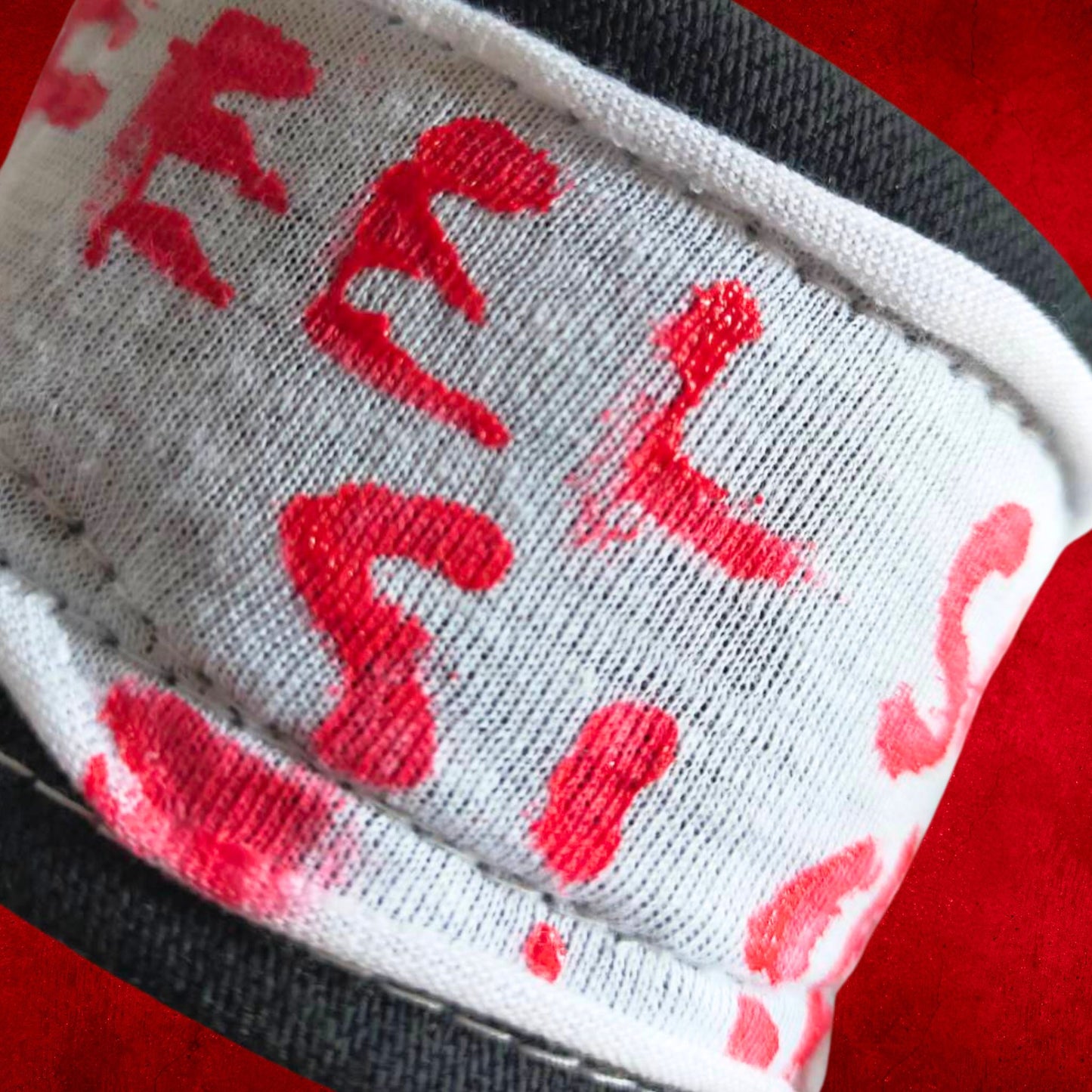 【Width 5cm/ Wrist 17.5cm】Black Denim Design Blabla Patient Punk Wristband Collection