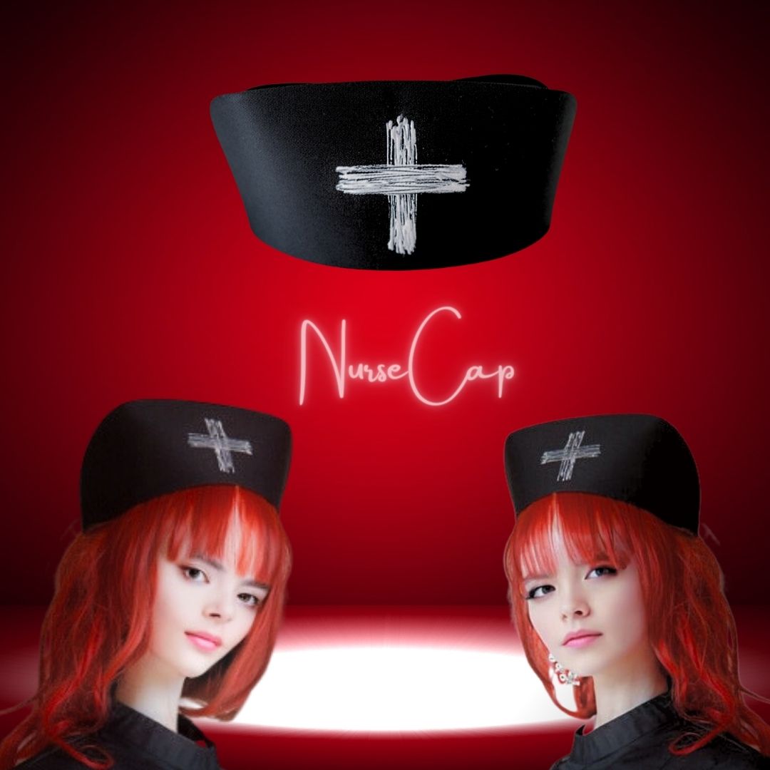 Schwarze Krankenschwester Mütze Medical Fashion