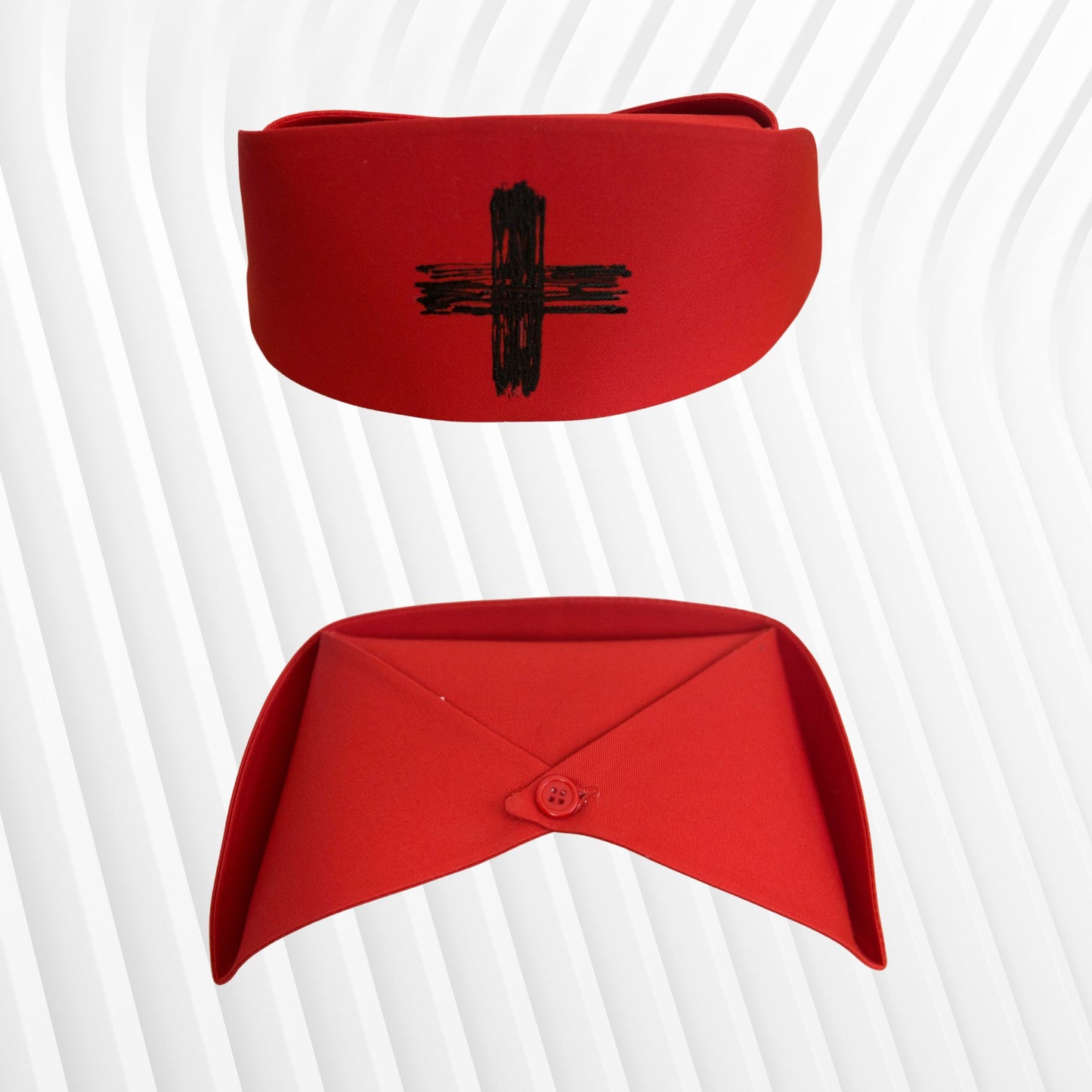 Black Cross Paint Gothic Red Nurse Cap Medical Fashion