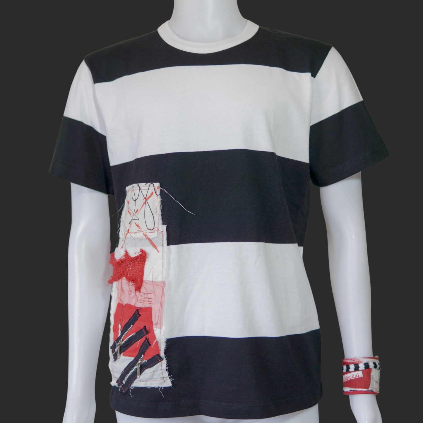 Black and White Stripe Tokyo Punk T-shirt!