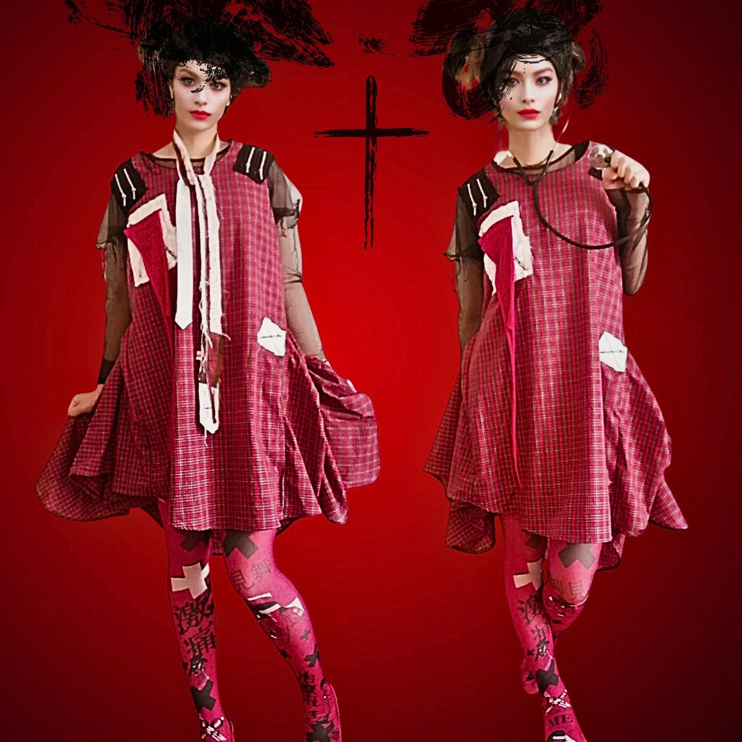 New Tokyo Punk Fashion ! Handmade Light Weight  Pullover Dress