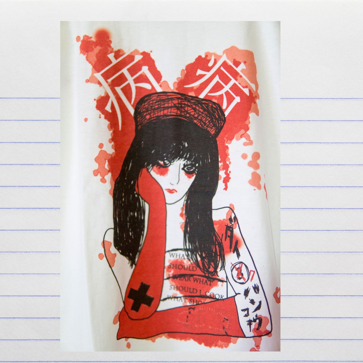 Die Krankenschwester KRANK!KRANK! Printet T-Shirt Japanische Yamikawaii Medical Punk Fashion