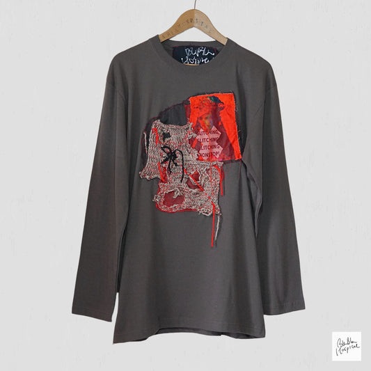 アートニットパッチ 長袖Tシャツ