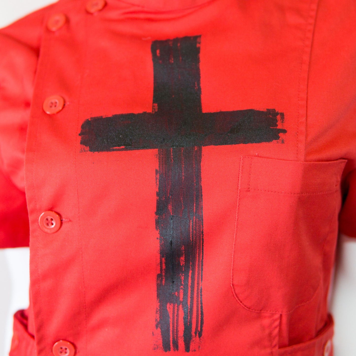 NEW! Red Gothic Nurse Dress Black Cross Punk Paint!