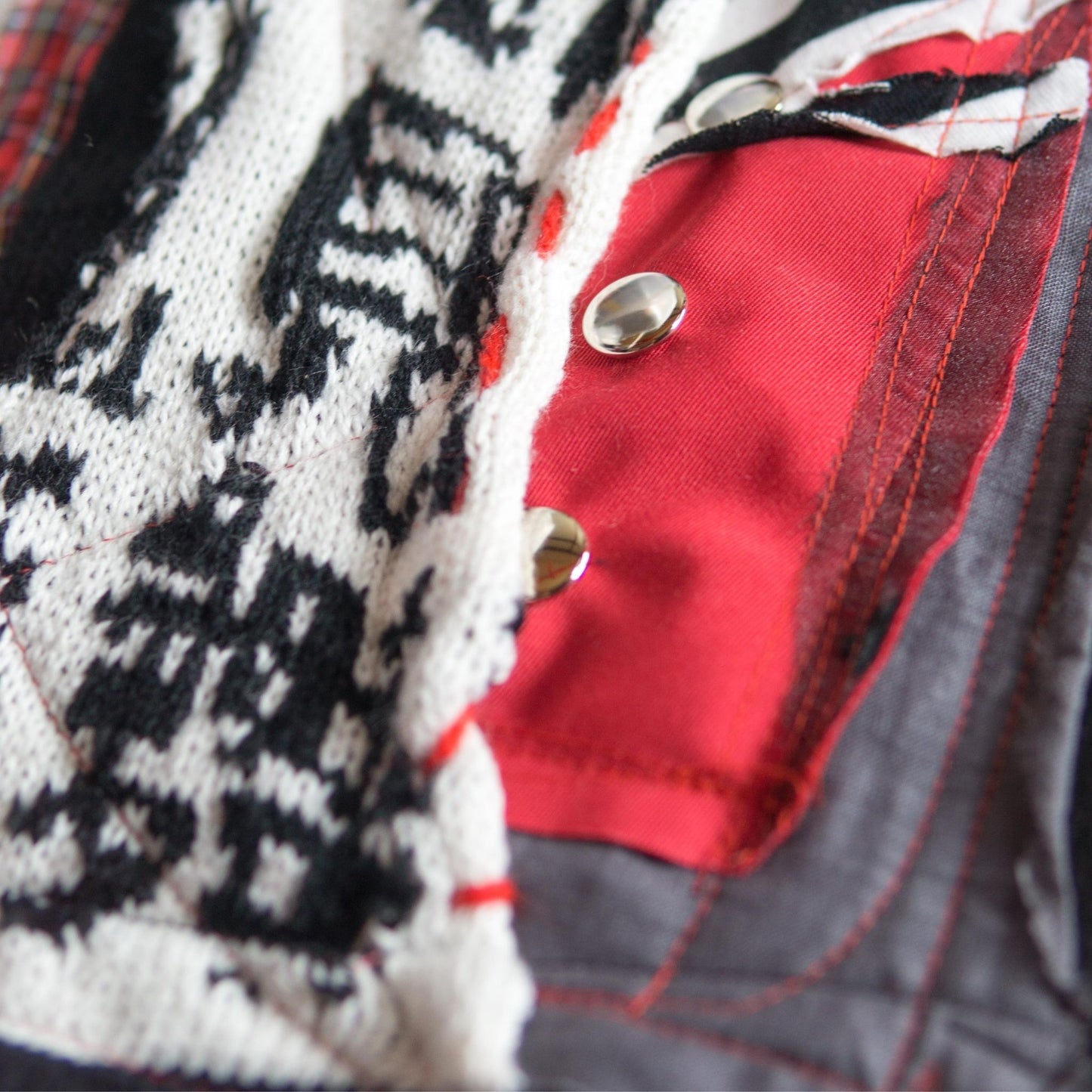 Blabla Red Check Punk Schal-Kollektion, handgefertigt in Tokio: Bitte wählen Sie ein Design! 【152cm】