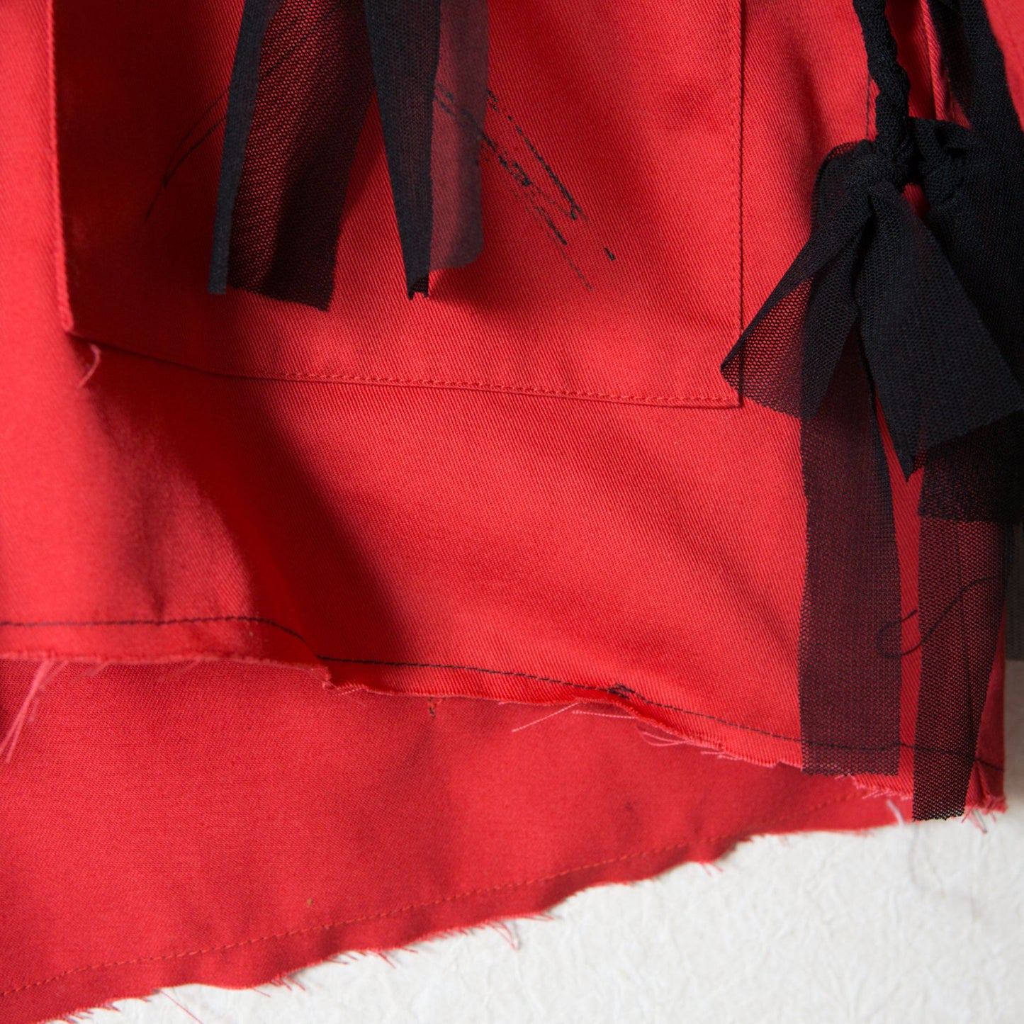 Tokyo Punk Arztjacke Schwarz Oversize Rot
