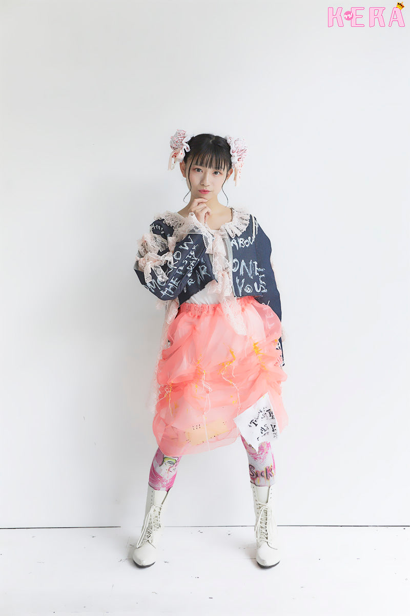 Harajuku Fashion Pink Tights ”I feel sick in his dream " 80 denier