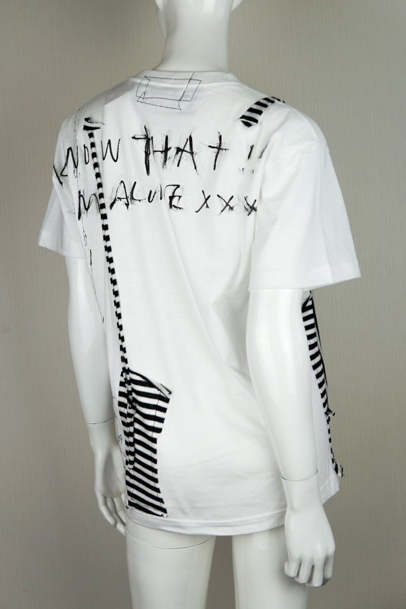 Unisex-Punk-Weiß-T-Shirt