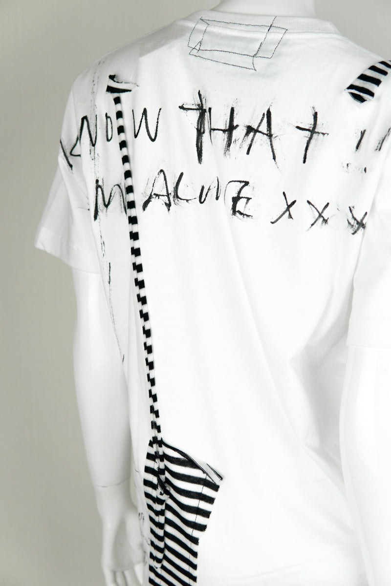 Unisex-Punk-Weiß-T-Shirt