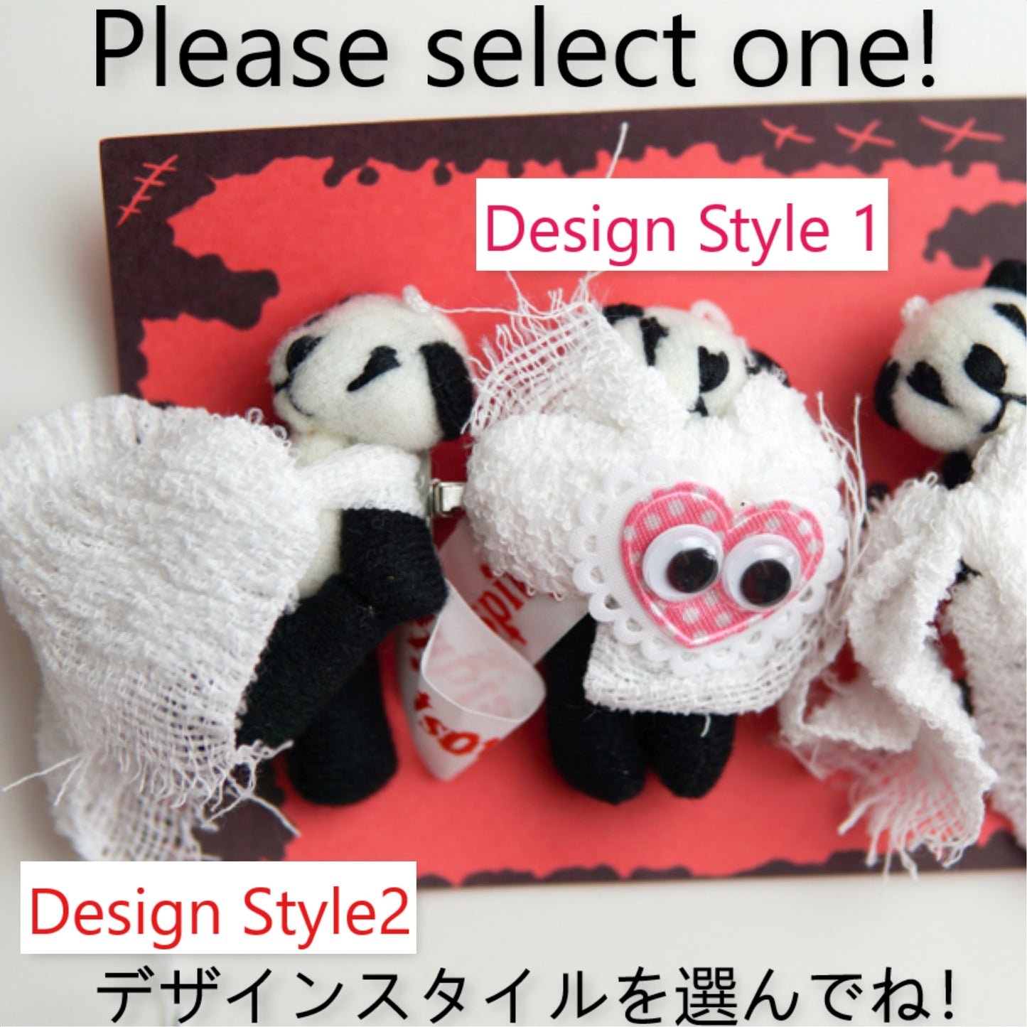 Harajuku fashion Yamikawaii 1Panda Small Doll Brooch・パンダブローチ1個