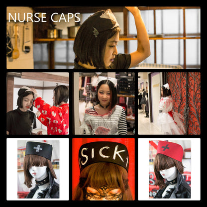 Black Nurse Cap Medical Fashion