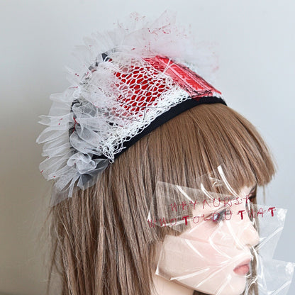White Hospital OMIMAI Design – Black Nurse Cap