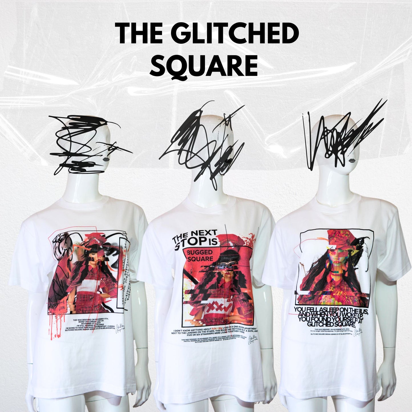 Glitched Square Design T-shirt Collection