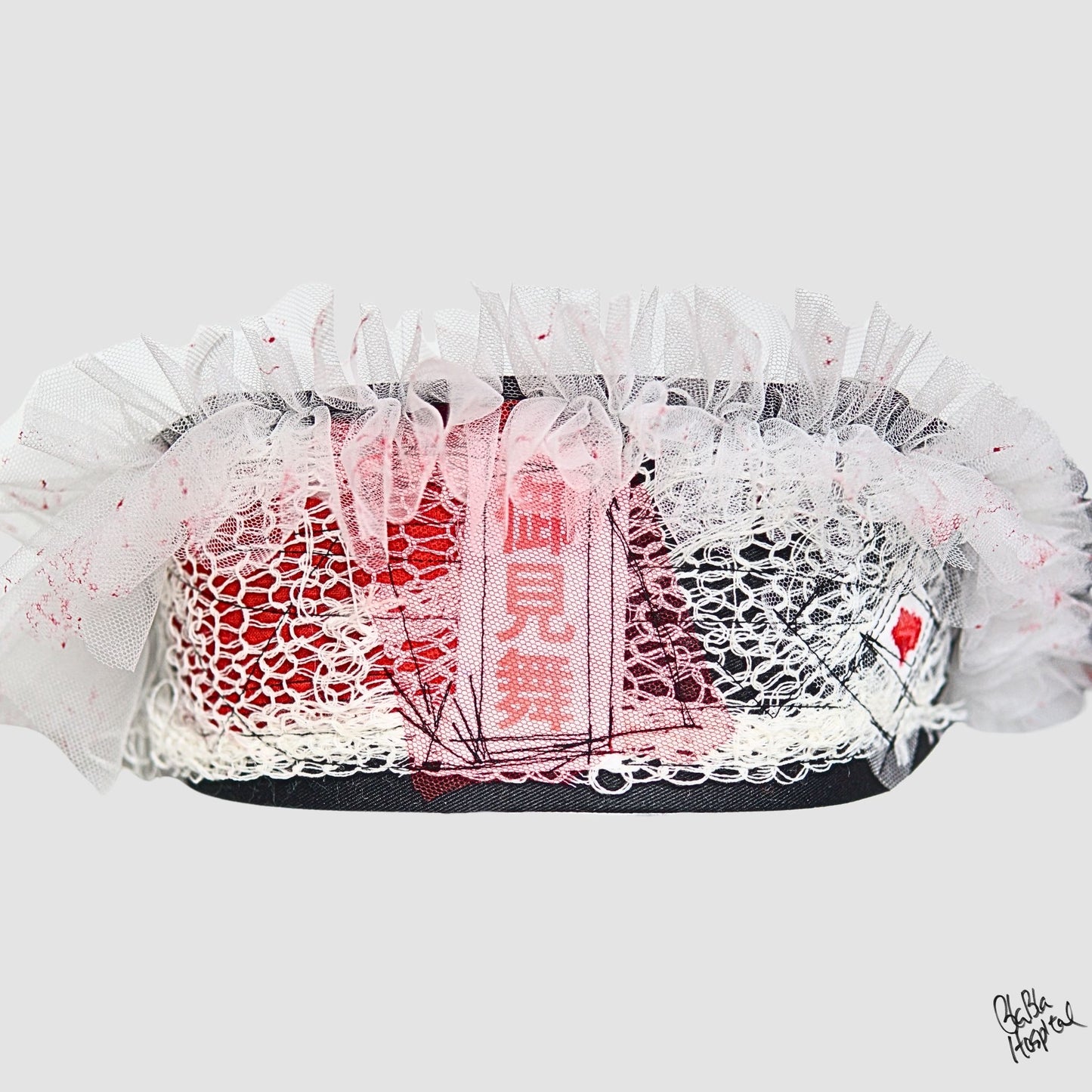 White Hospital OMIMAI Design – Black Nurse Cap