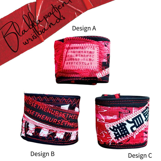 Blabla Patient Wristband Black and Red Design