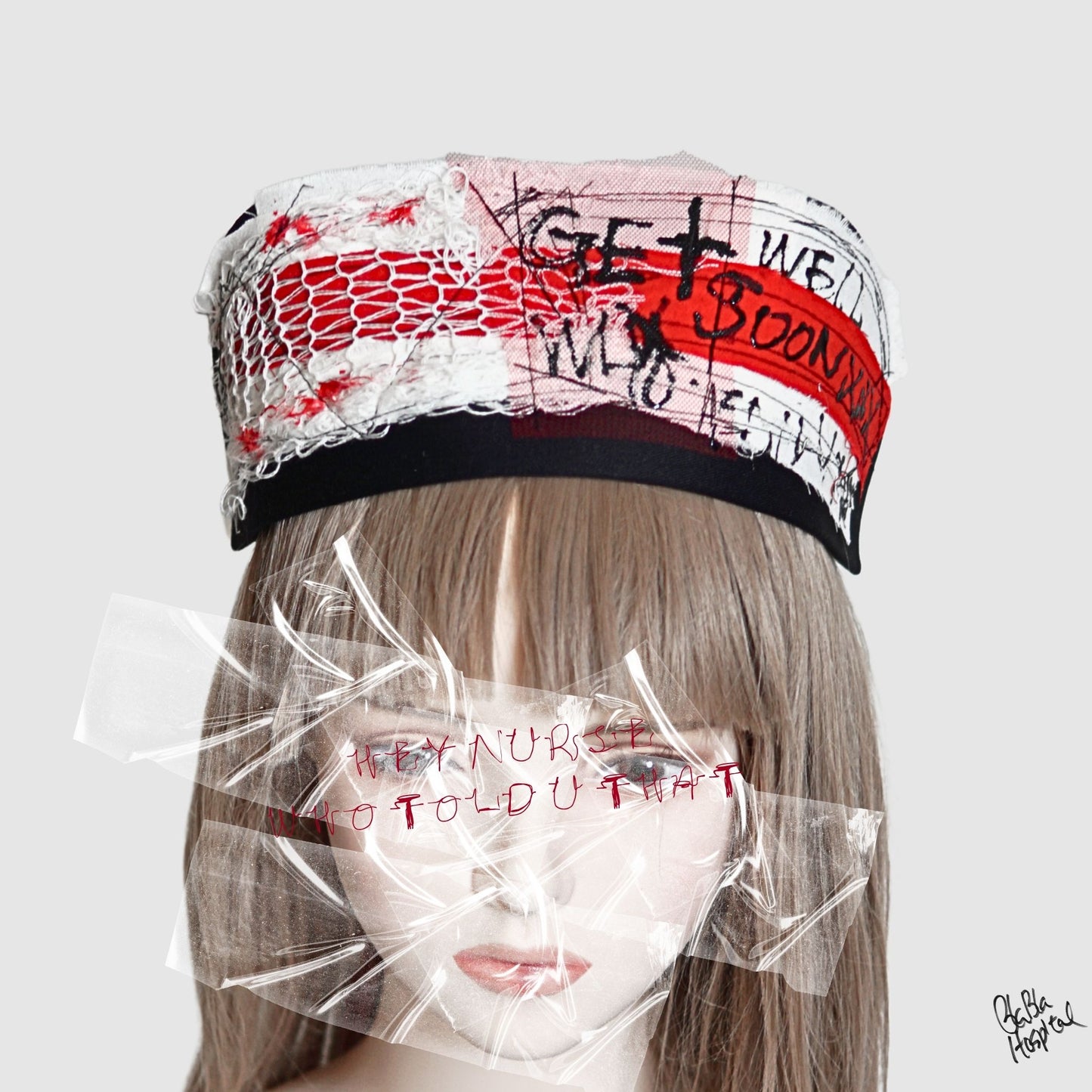 Get Well Soon Original Knit Patch – Black Nurse Cap