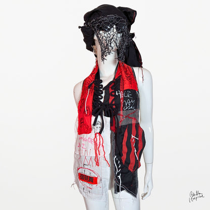 Hand-Drawn Face Scarf