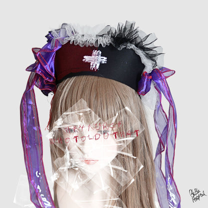 Purple – Black Nurse Cap