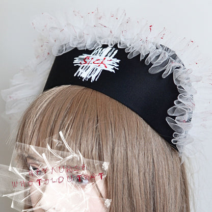 White Frils – Black Nurse Cap