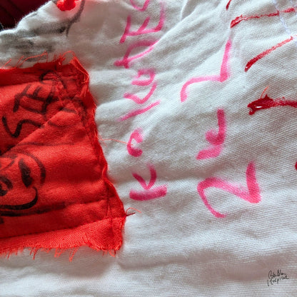 Hand-Drawn Face Scarf