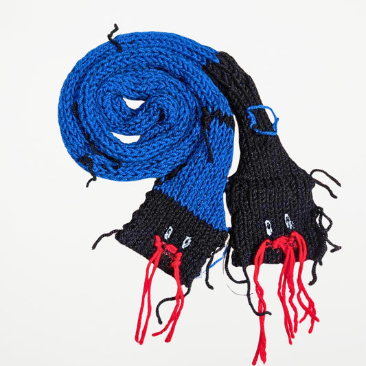 2 WAY SNAKE  – Narrow Scarf　Blue