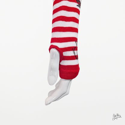 Hand-Painted Arm Cover – Red & White Stripe