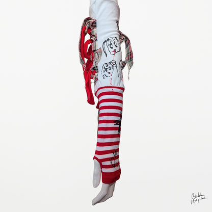 Hand-Painted Arm Cover – Red & White Stripe