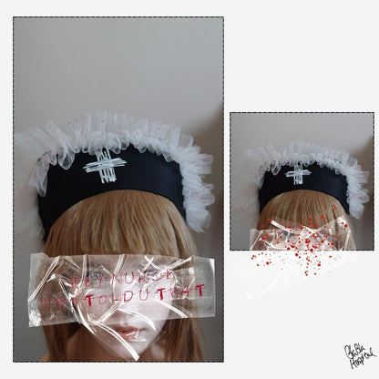 White Frils – Black Nurse Cap