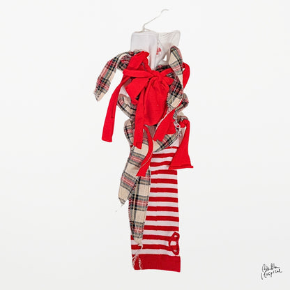 Hand-Painted Arm Cover – Red & White Stripe