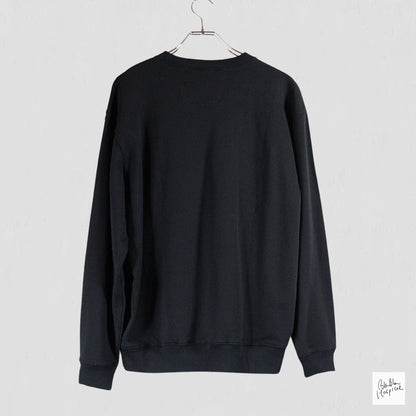 Printed Patch Black Sweatshirt Long Sleeve