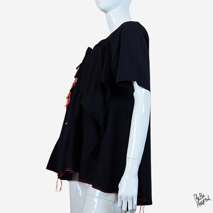 Face No.006 |編まない赤毛糸のやつら- 黒変形Tシャツ