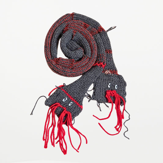 2 WAY SNAKE  – Narrow Scarf　Grey