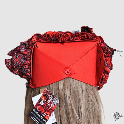 Red Tartan Intuitive Frill　– Red Nurse Cap