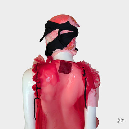 Red Air - No.01 | Red Sheer Organza Top  – Layering Piece