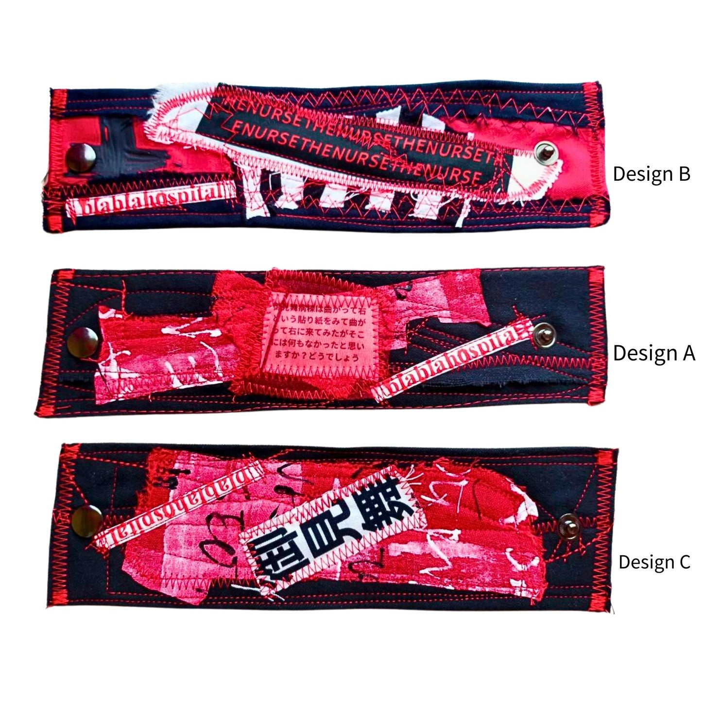 Blabla Patient Wristband Black and Red Design