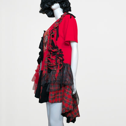 Tshirt-Dress - Red Black