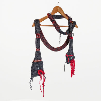 2 WAY SNAKE  – Narrow Scarf　Grey