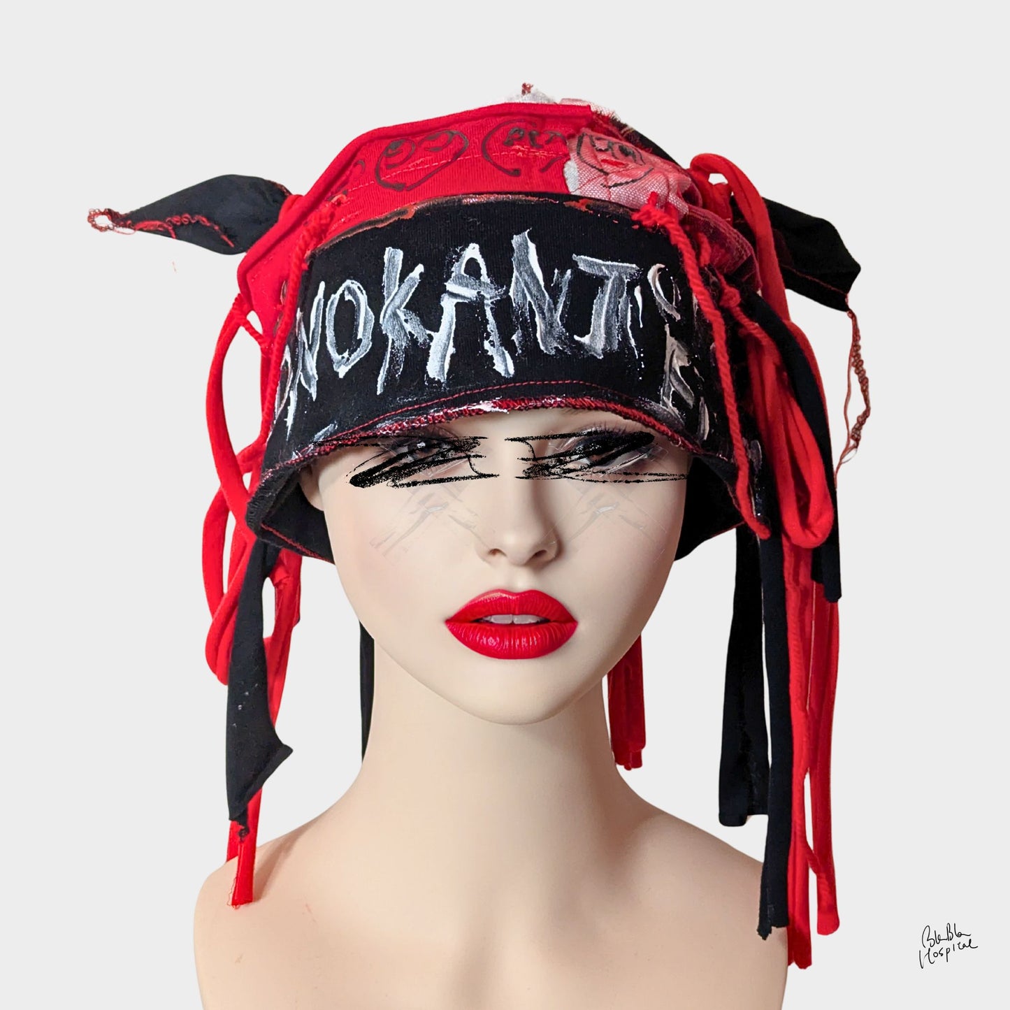 Heart No.012 | Red and Black Head Piece