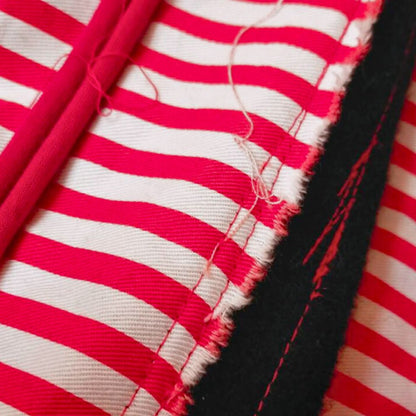 Red and White Stripes with Improvisational Frills Design Scarf