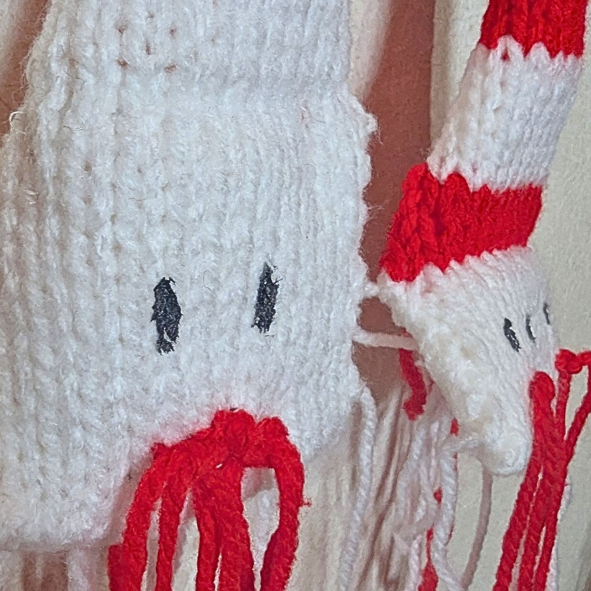 2 WAY SNAKE  – Narrow Scarf  Red and White