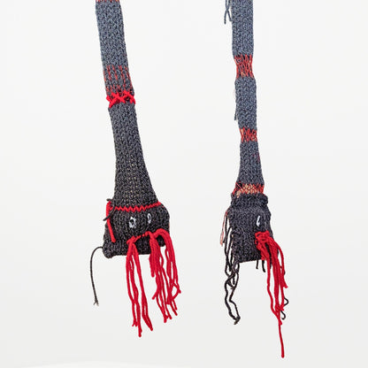 2 WAY SNAKE  – Narrow Scarf　Grey