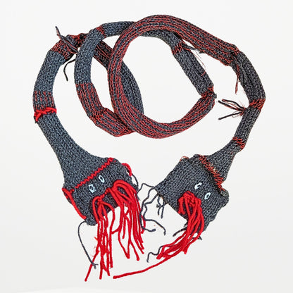 2 WAY SNAKE  – Narrow Scarf　Grey