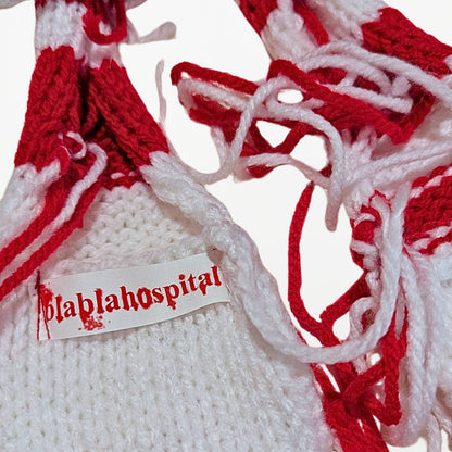 2 WAY SNAKE  – Narrow Scarf  Red and White