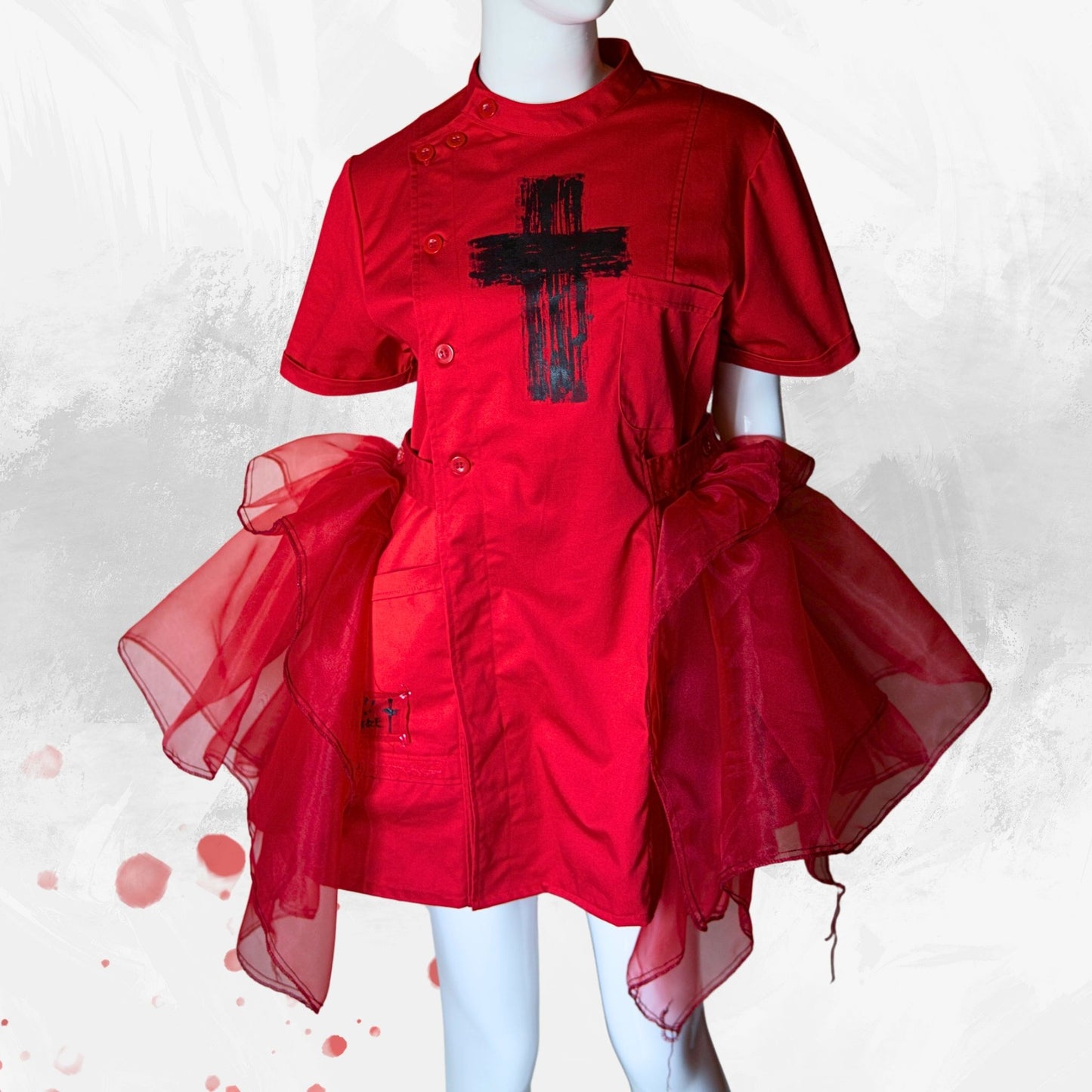 NEW! Red Gothic Nurse Dress　