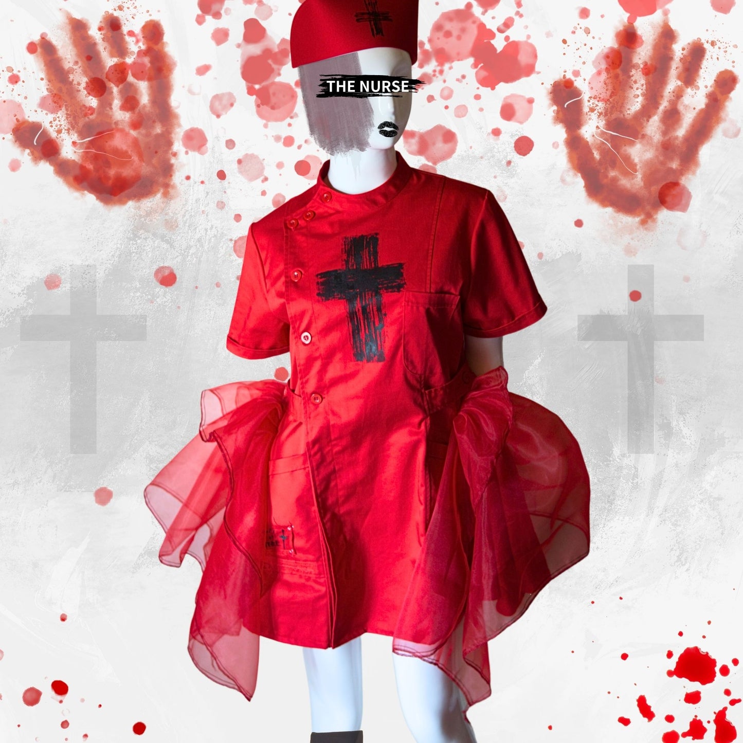 NEW! Red Gothic Nurse Dress　