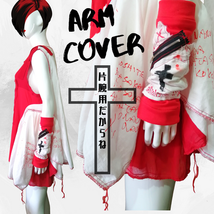 Zipper x gauze Tokyo punk style arm cover