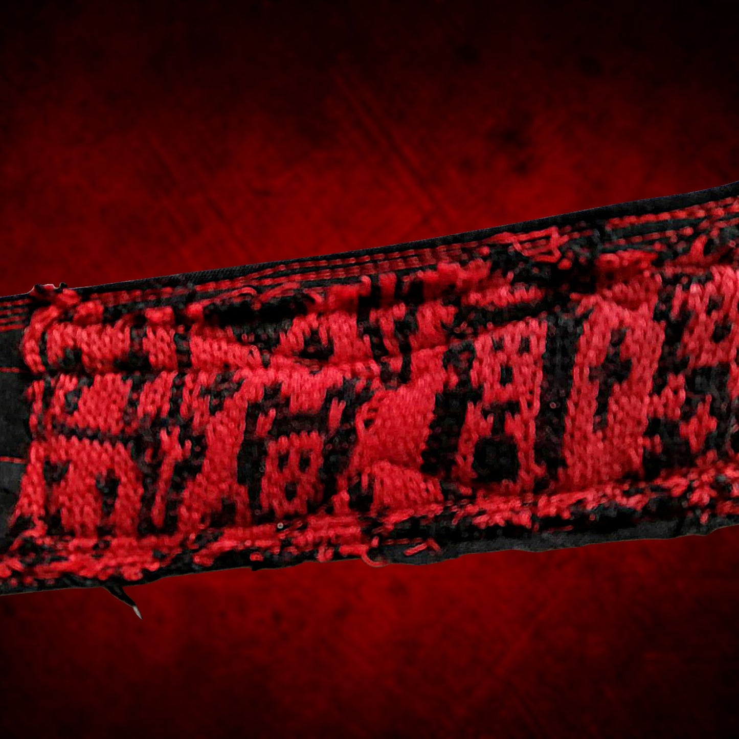 Blabla Patient wristband Tokyo punk 2023! Original Knitted design Black and Red wristband　FACES