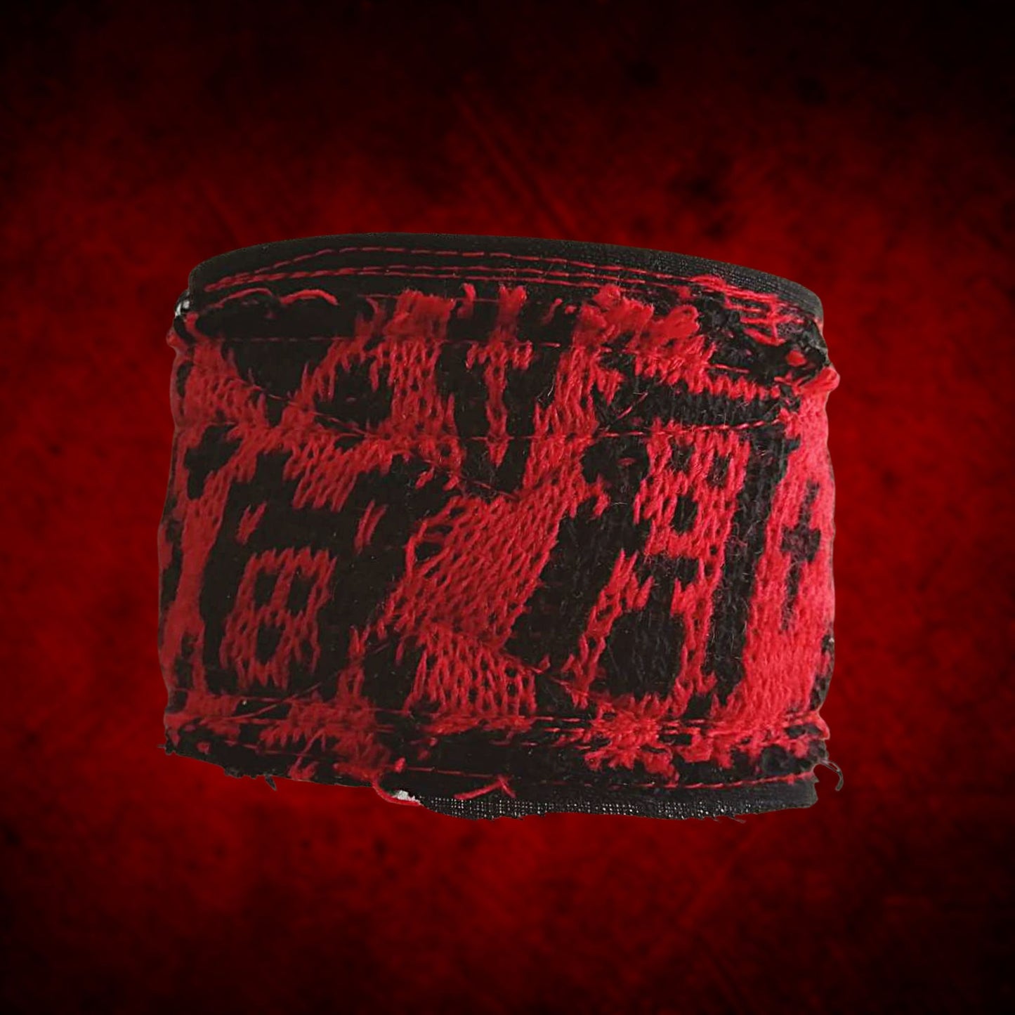 Blabla Patient wristband Tokyo punk 2023! Original Knitted design Black and Red wristband　FACES