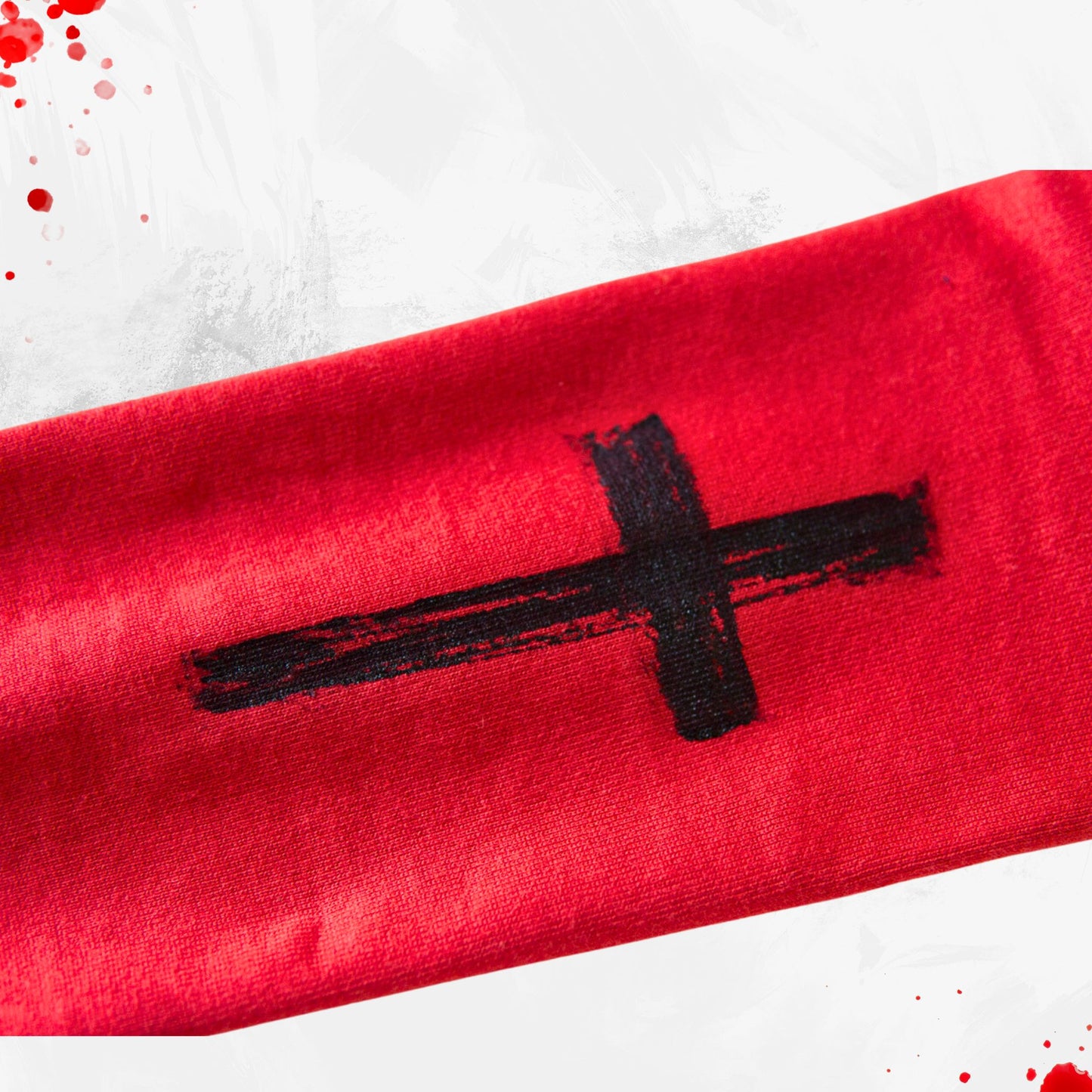 Black Cross Paint J Fashion Gothic Red Armcover -Sold individually
