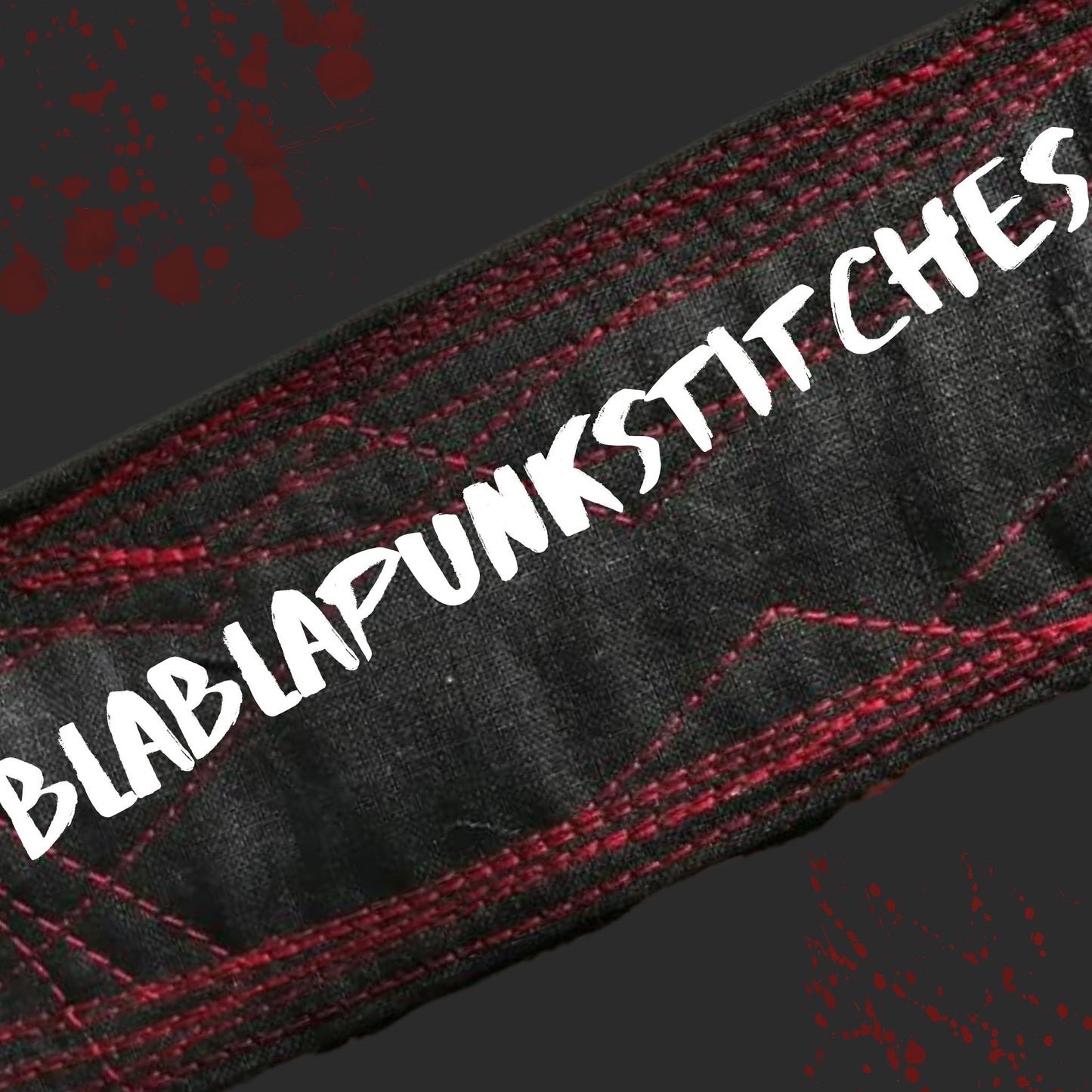 Blabla Patient wristband Tokyo punk 2023! Original Knitted design Black and Red wristband　FACES